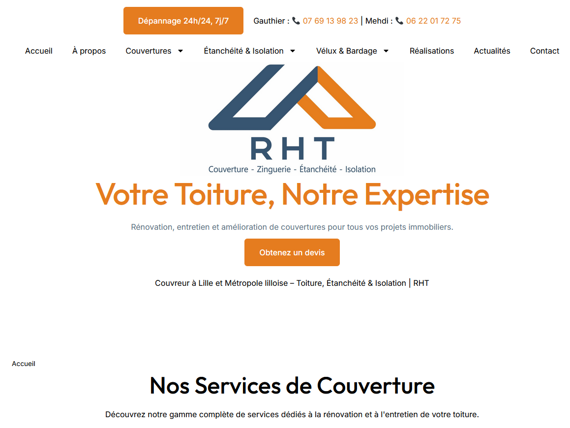 site vitrine rht couverture Lille
